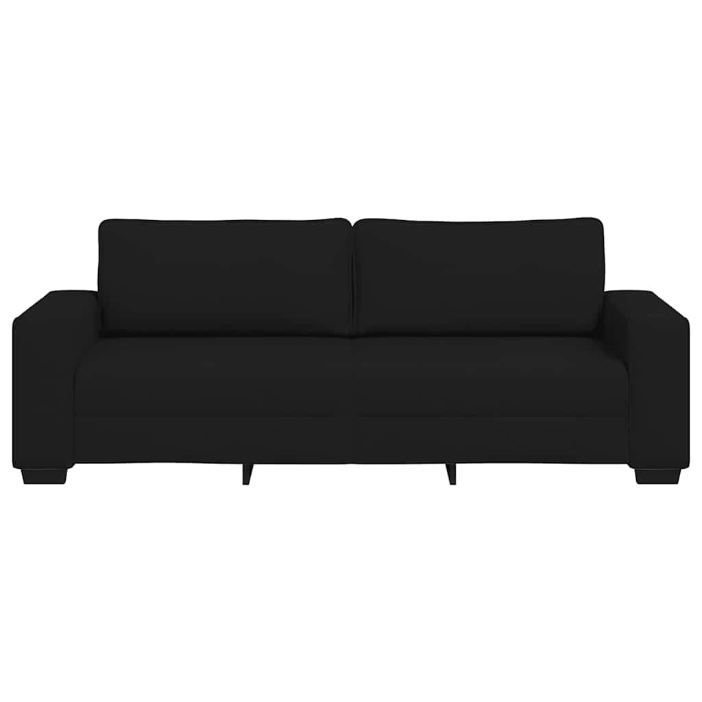 Τριθέσιος Καναπές Μαύρος 220x77x82 εκ. Ύφασμα