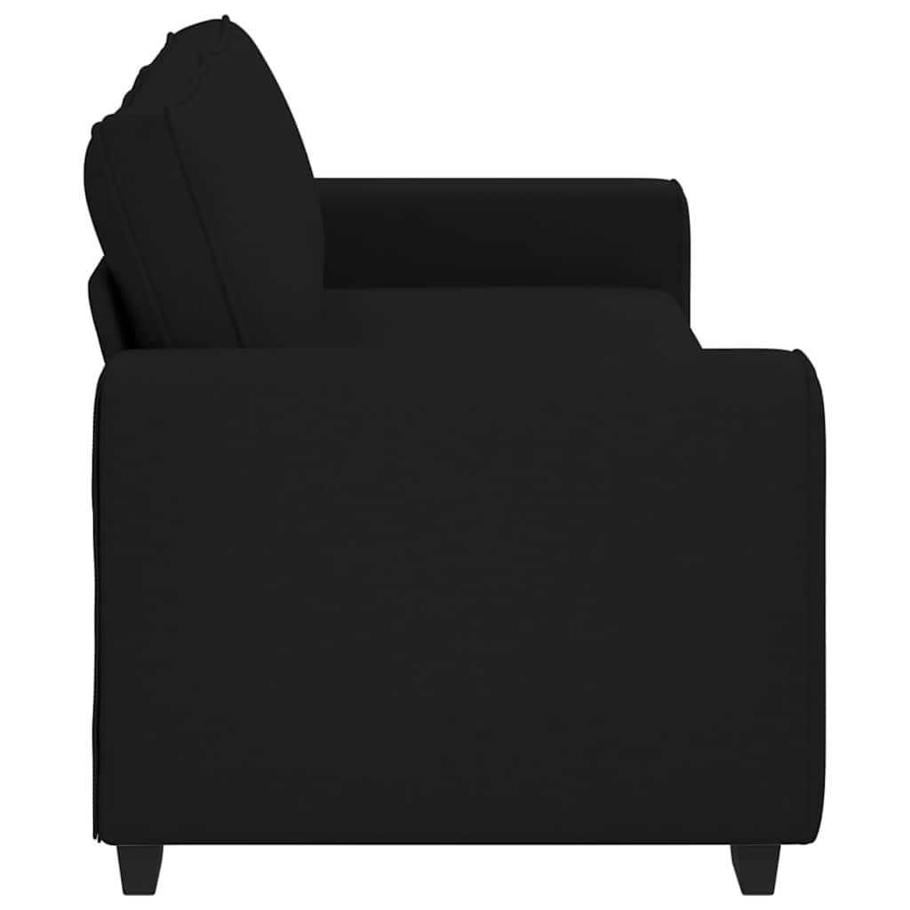 Τριθέσιος Καναπές Μαύρος 220x77x82 εκ. Ύφασμα