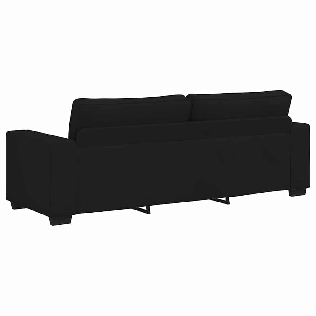 Τριθέσιος Καναπές Μαύρος 220x77x82 εκ. Ύφασμα
