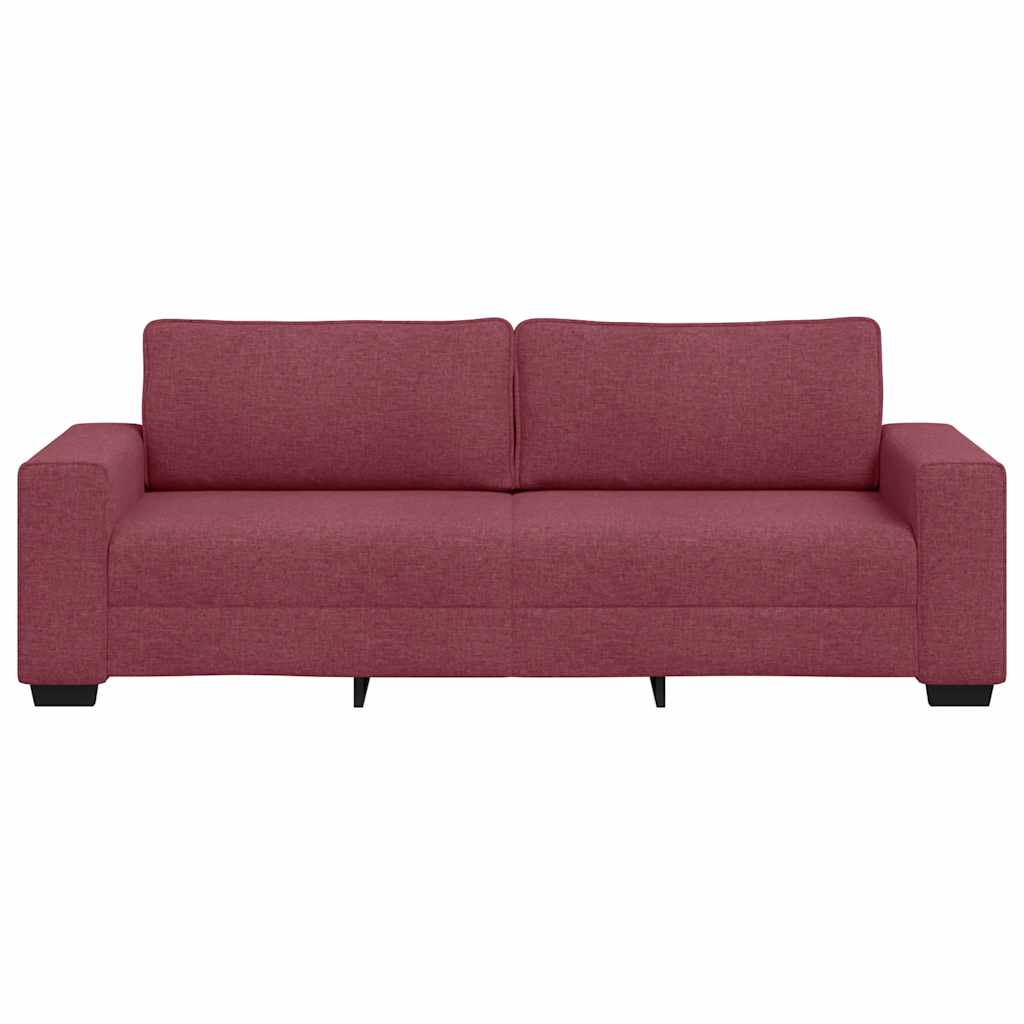 Τριθέσιος Καναπές Κόκκινος 220x77x82 εκ. Ύφασμα