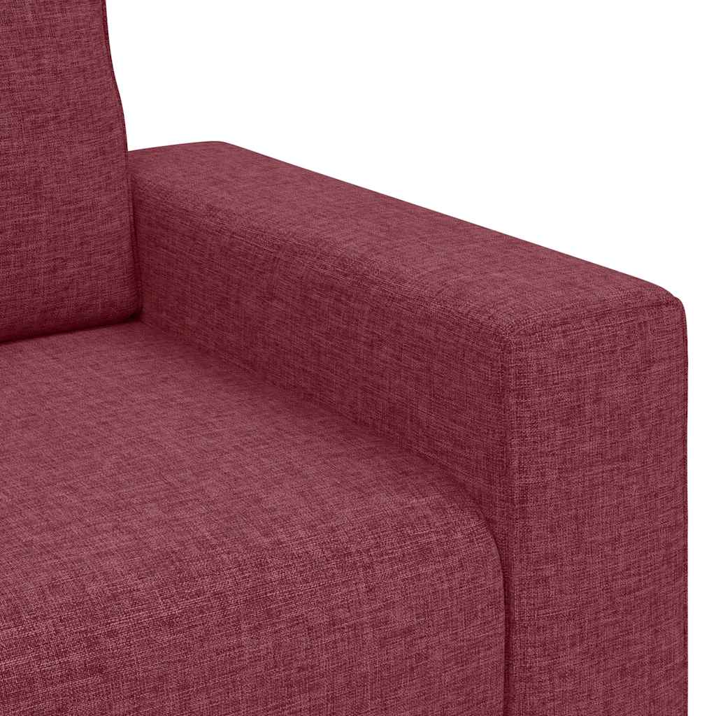 Τριθέσιος Καναπές Κόκκινος 220x77x82 εκ. Ύφασμα