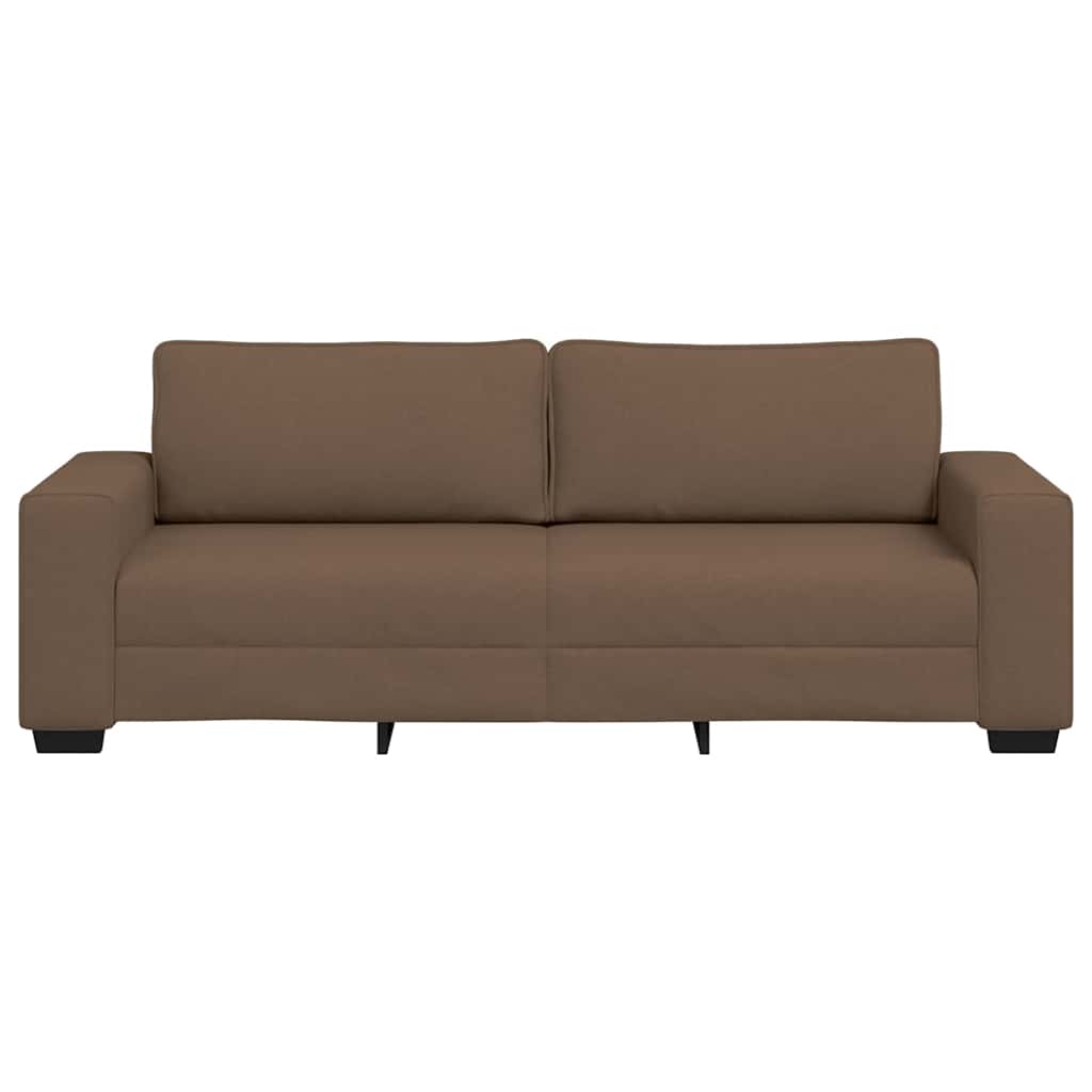 Τριθέσιος Καναπές Καφέ 220x77x82 εκ. Ύφασμα
