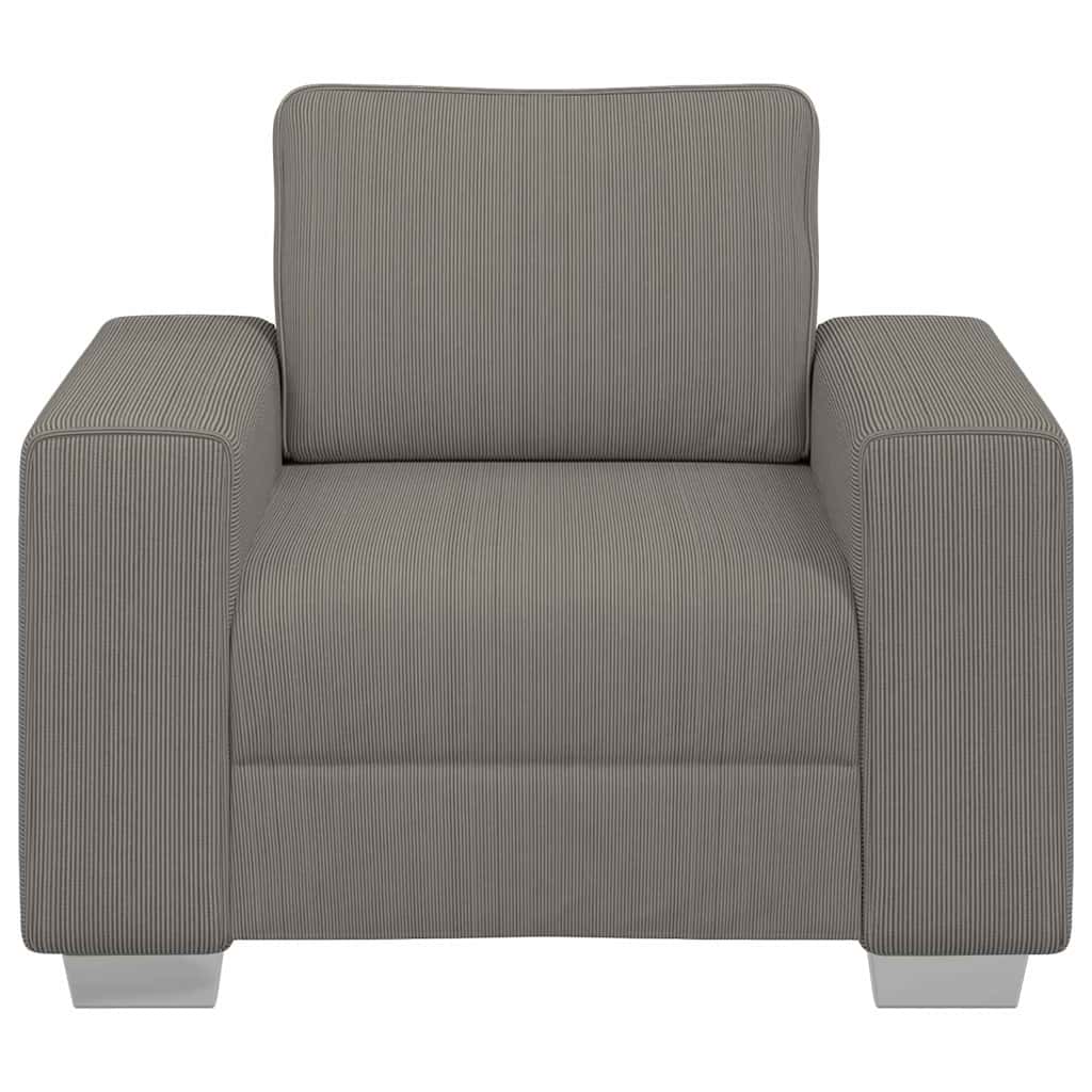 Πολυθρόνα Ανοιχτό Γκρι Ύφασμα Κοτλέ 100 x 77 x 82 εκ.
