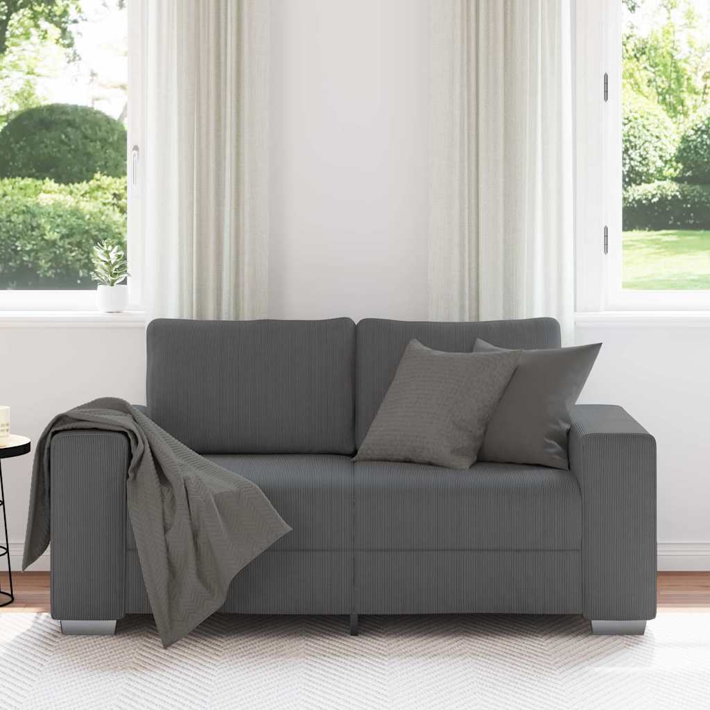 Διθέσιος Καναπές-Σέτ Σκούρο Γκρι 160 x 77 x 82 εκ. από Ύφασμα Κοτλέ