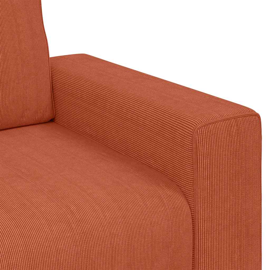 Καναπές Διθέσιος Κόκκινος Πορτοκαλί 160 x 77 x 82 εκ. από Ύφασμα Κοτλέ
