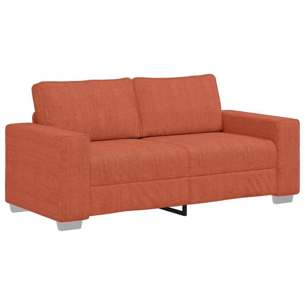 Καναπές Διθέσιος Κόκκινος Πορτοκαλί 180 x 77 x 82 εκ. από Ύφασμα Κοτλέ
