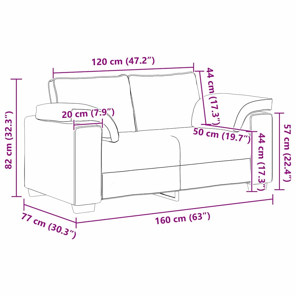 Καναπές 2 ατόμων Μπεζ 160 cm Ύφασμα μείγματος λινών