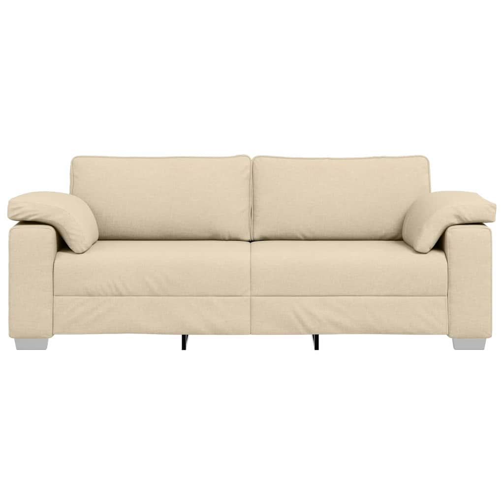 3-Θέσιος καναπές Κρεμ 220 cm ύφασμα