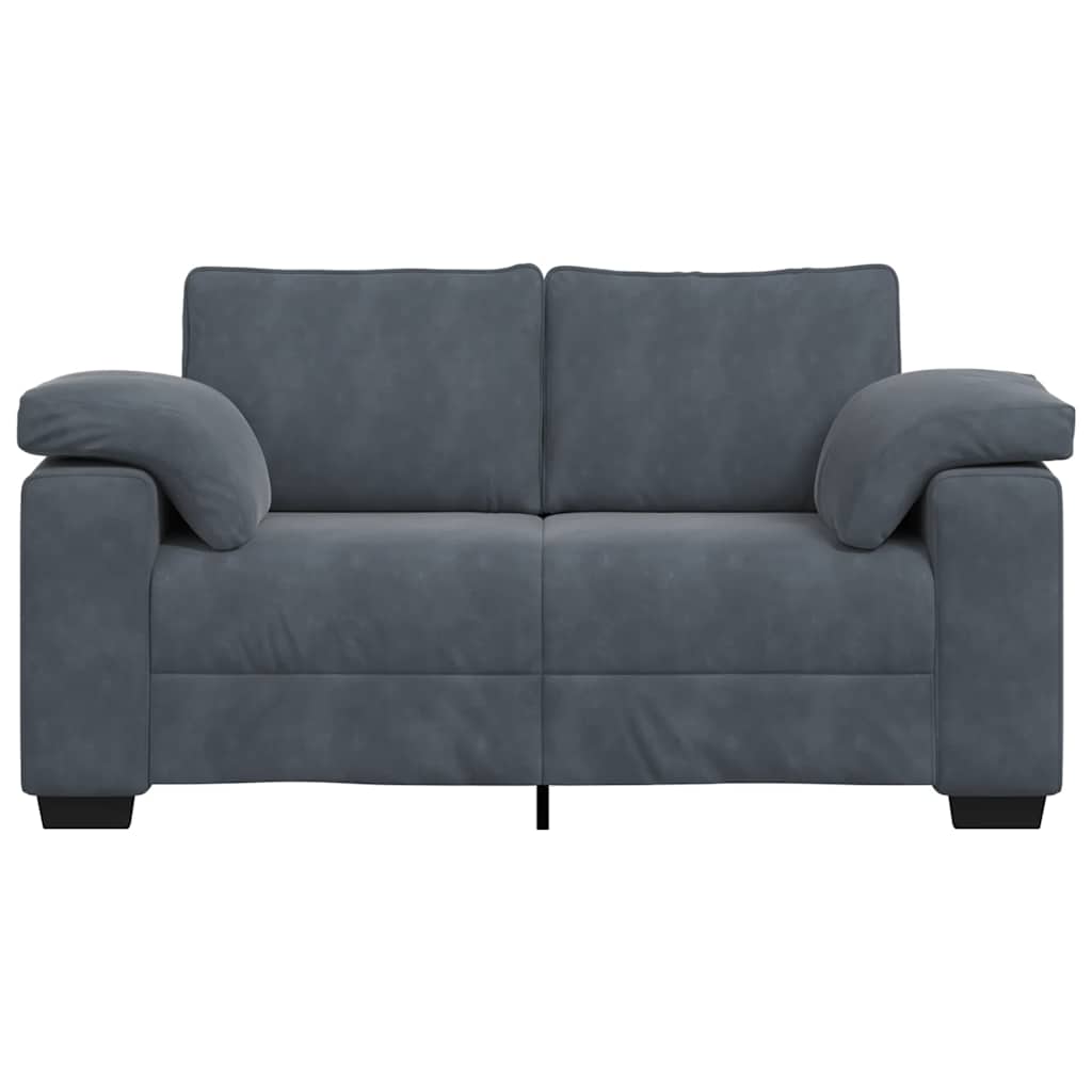 Καναπές Διθέσιος Σκούρο Γκρι Βελούδος 160 x 77 x 82 εκ.