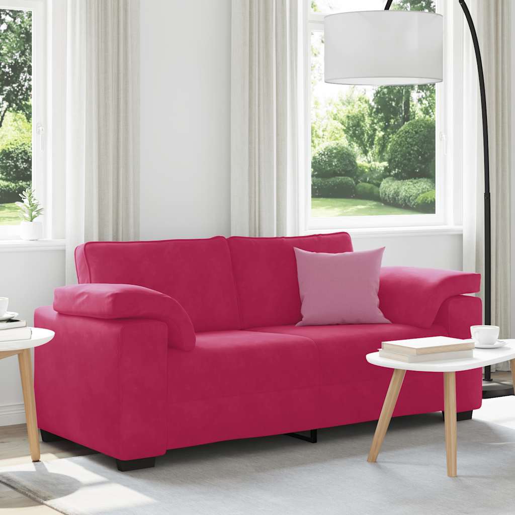 Καναπές Διθέσιος Κόκκινος Βελούδος 180 x 77 x 82 εκ.