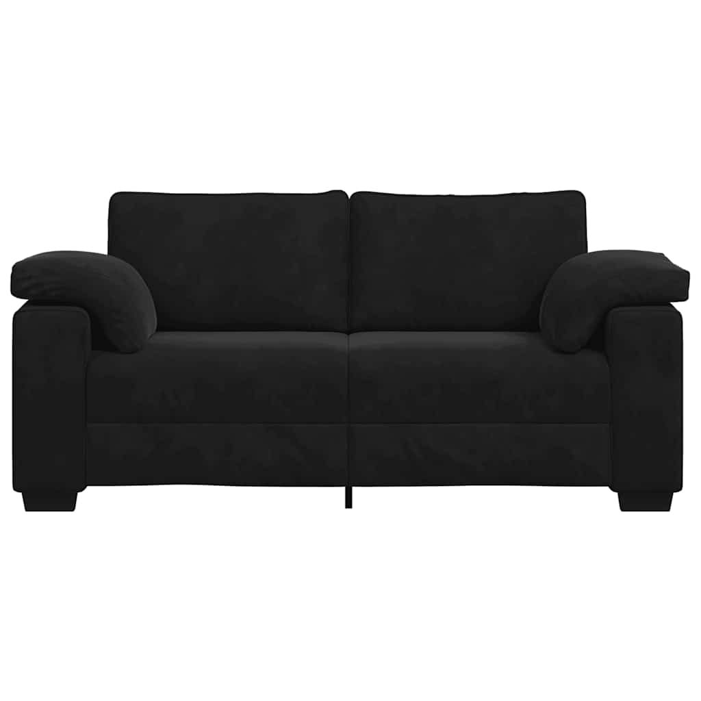 Καναπές Διθέσιος Μαύρος Βελούδινος 180 x 77 x 82 εκ.