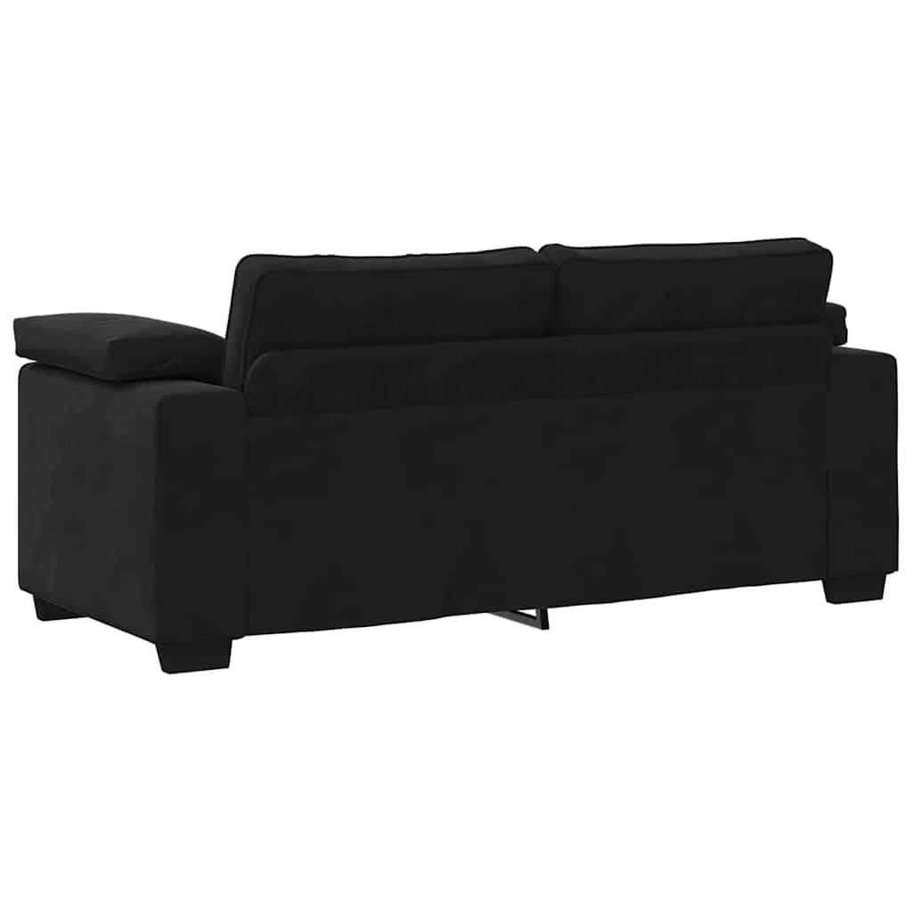 Καναπές Διθέσιος Μαύρος Βελούδινος 180 x 77 x 82 εκ.