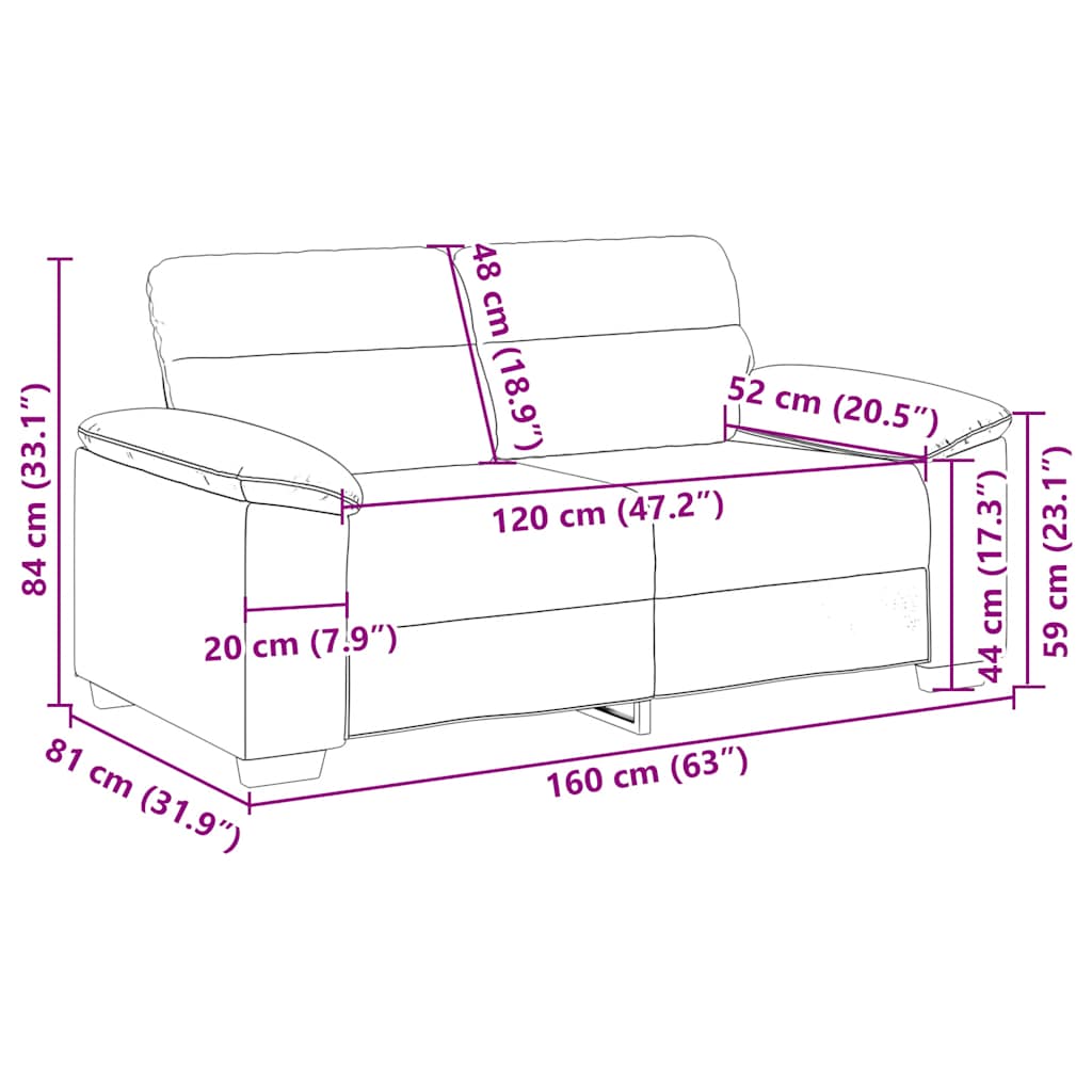 Διθέσιος Καναπές Σκούρο Γκρι 160x81x84 εκ. Ύφασμα