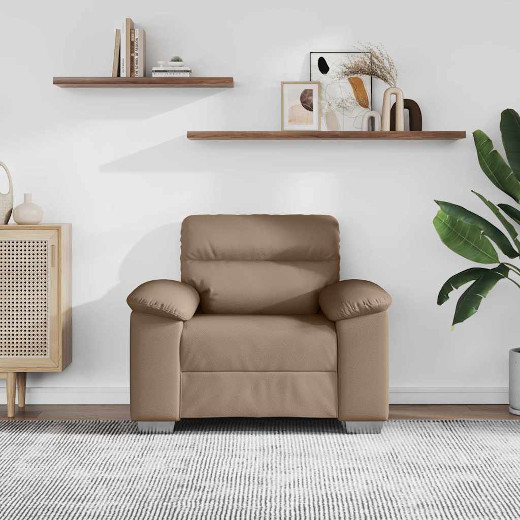 Πολυθρόνα-Καναπέ Cappuccino 100x81x84 εκ. από Συνθετικό Δέρμα