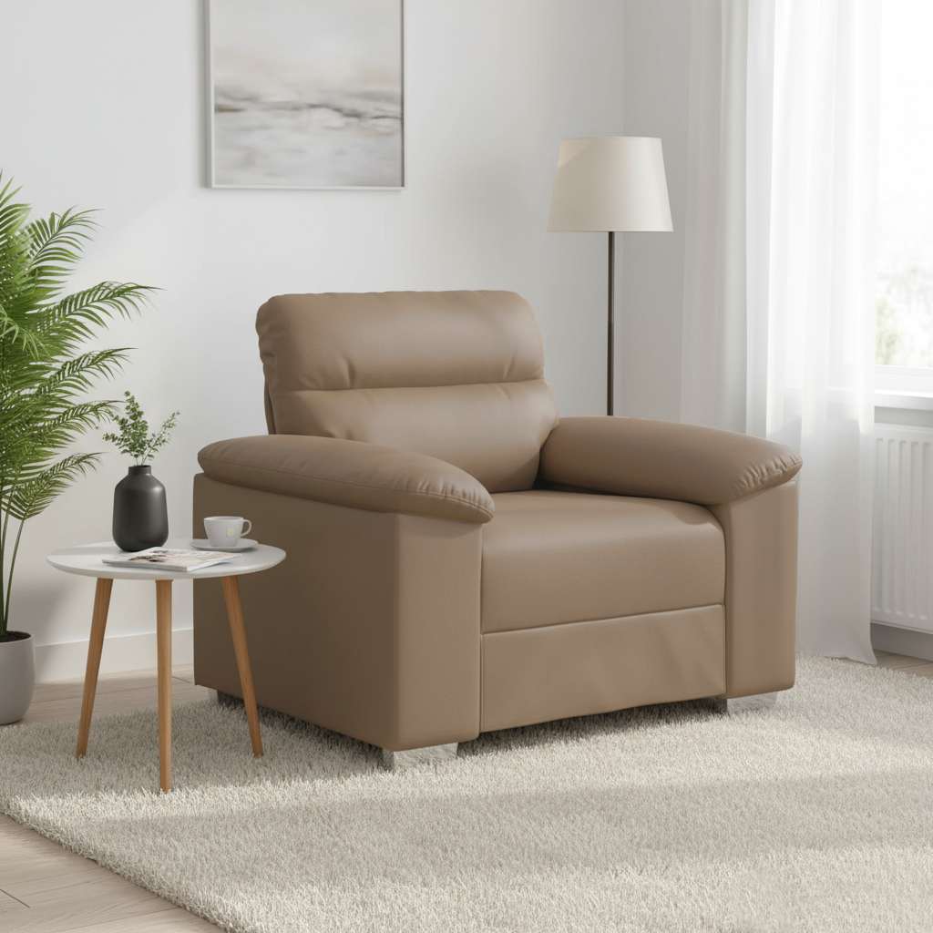 Πολυθρόνα-Καναπέ Cappuccino 100x81x84 εκ. από Συνθετικό Δέρμα