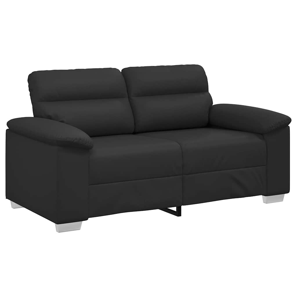 Διθέσιος Καναπές Μαύρος 160x81x84 εκ. από Συνθετικό Δέρμα