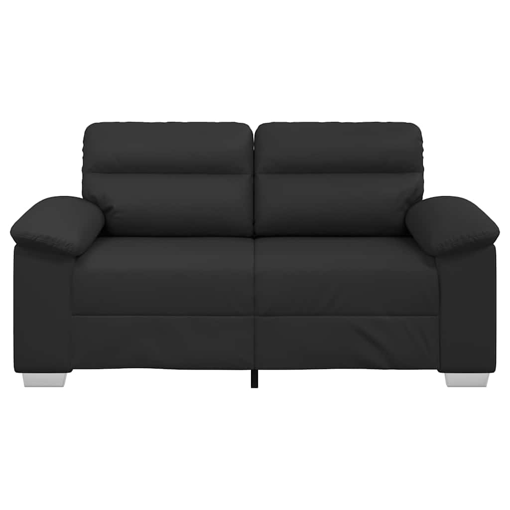 Διθέσιος Καναπές Μαύρος 160x81x84 εκ. από Συνθετικό Δέρμα