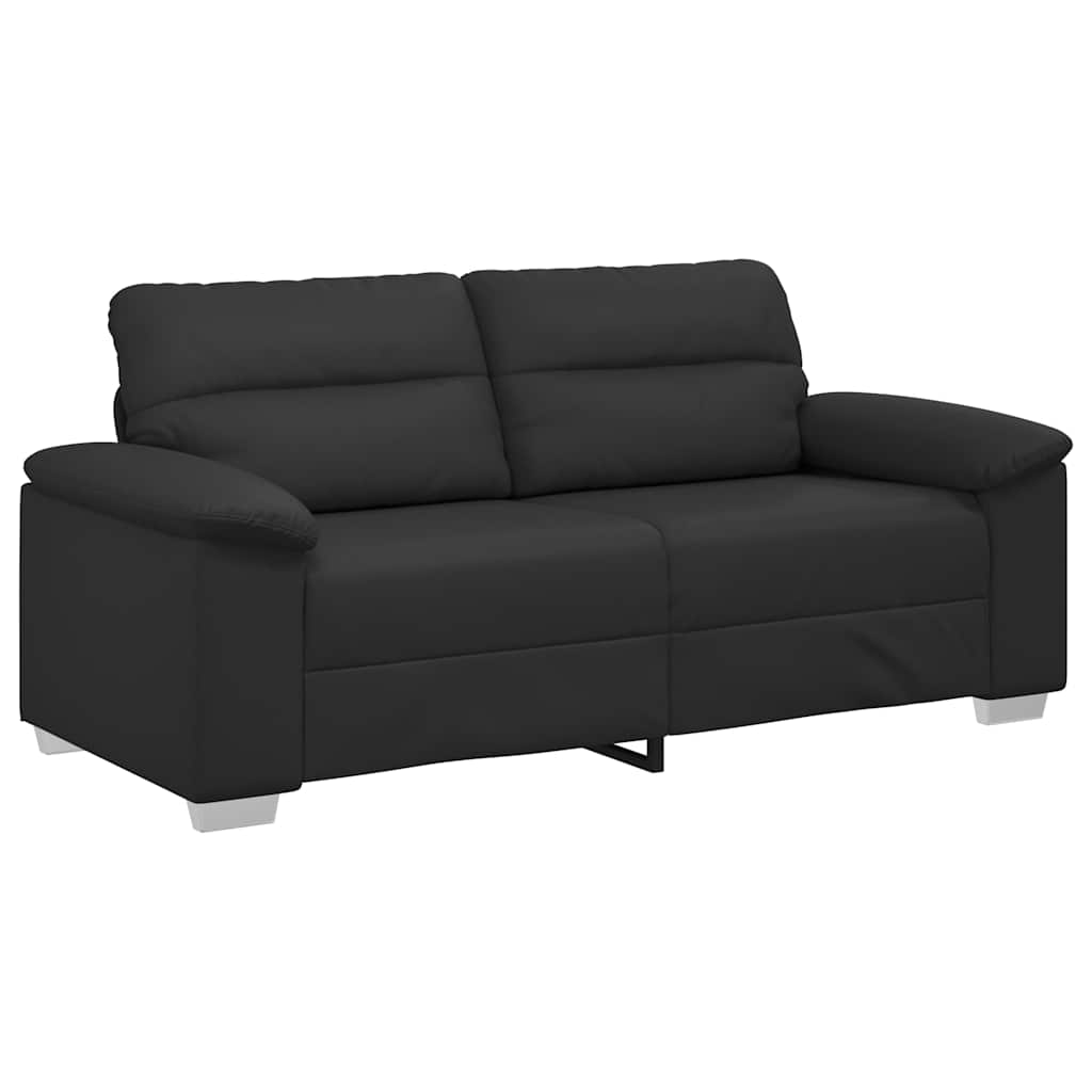 Διθέσιος Καναπές Μαύρος 180x81x84 εκ. από Συνθετικό Δέρμα