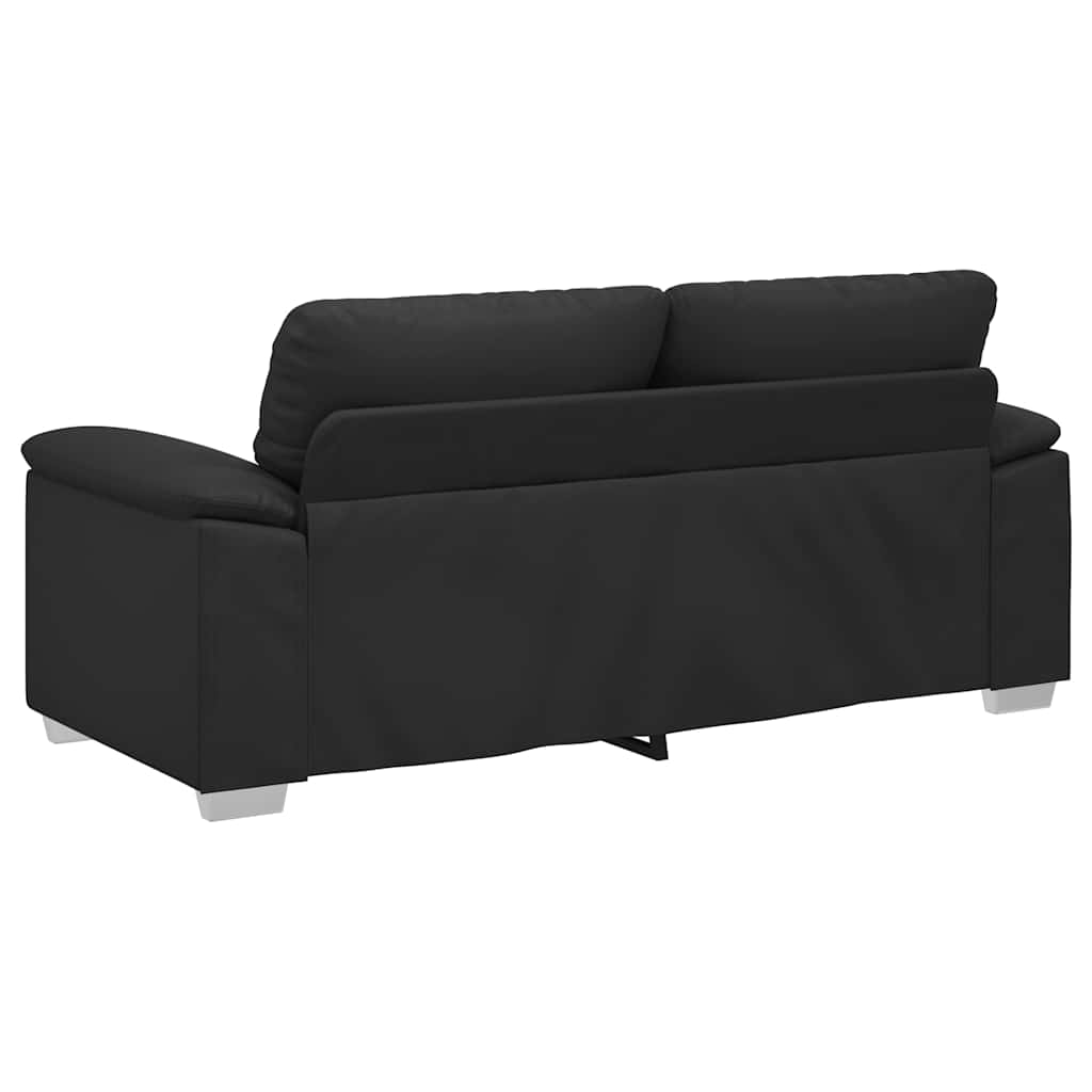 Διθέσιος Καναπές Μαύρος 180x81x84 εκ. από Συνθετικό Δέρμα