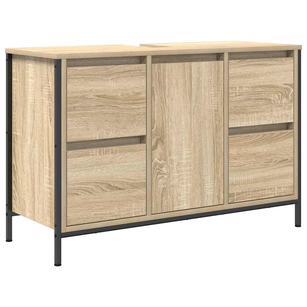ντουλάπι νιπτήρα με συρτάρια Sonoma Δρυς 90x34,5x60 εκ.