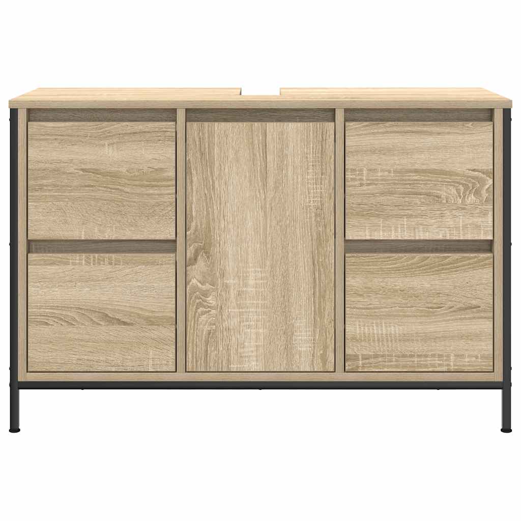 ντουλάπι νιπτήρα με συρτάρια Sonoma Δρυς 90x34,5x60 εκ.