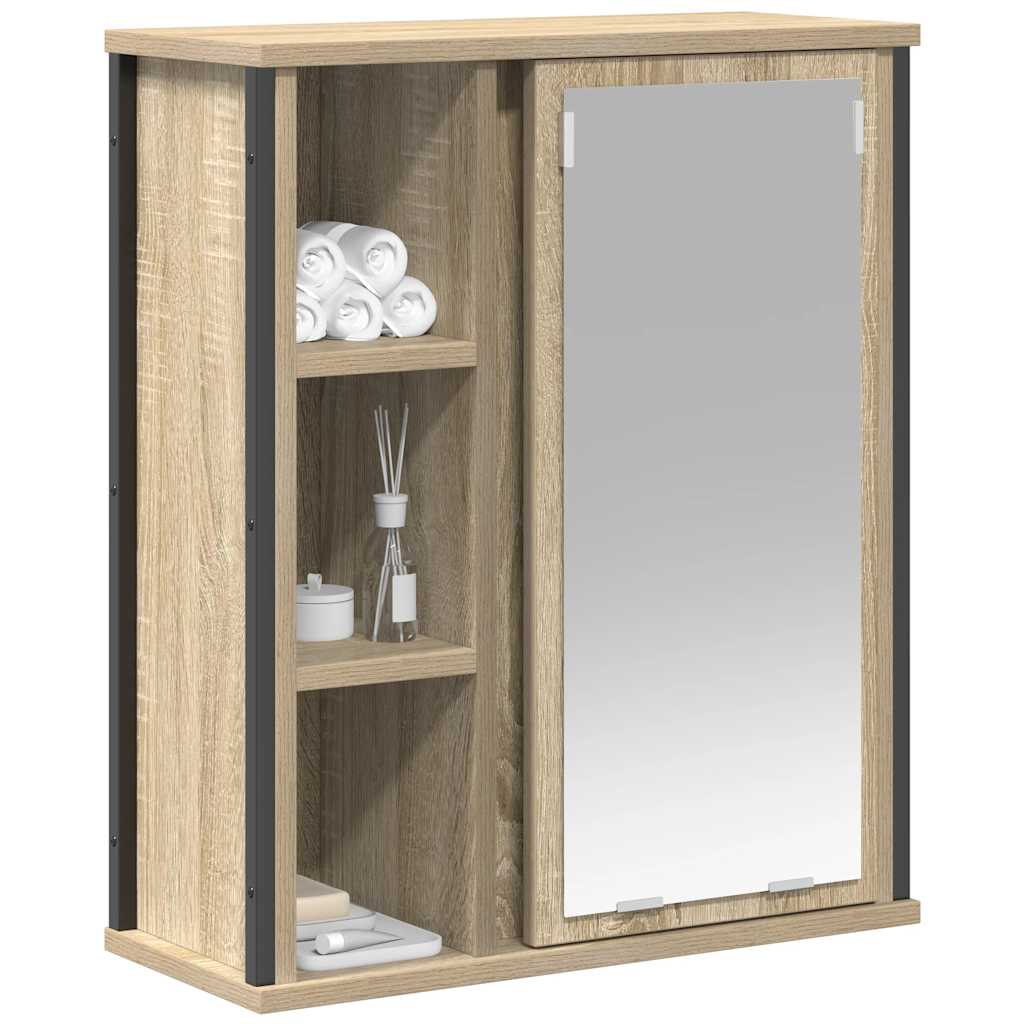Ντουλάπι Μπάνιου με Καθρέφτη Sonoma δρυς 50x21x60 εκ.