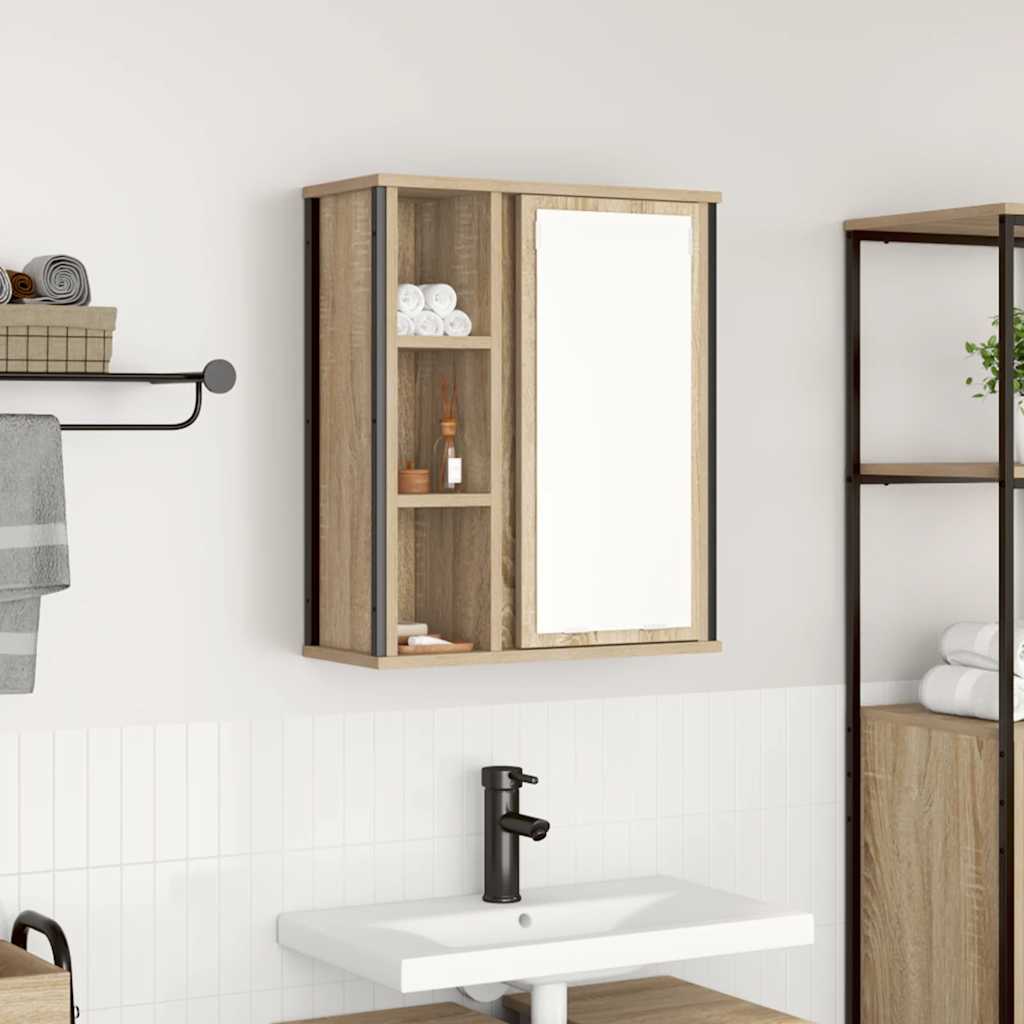 Ντουλάπι Μπάνιου με Καθρέφτη Sonoma δρυς 50x21x60 εκ.