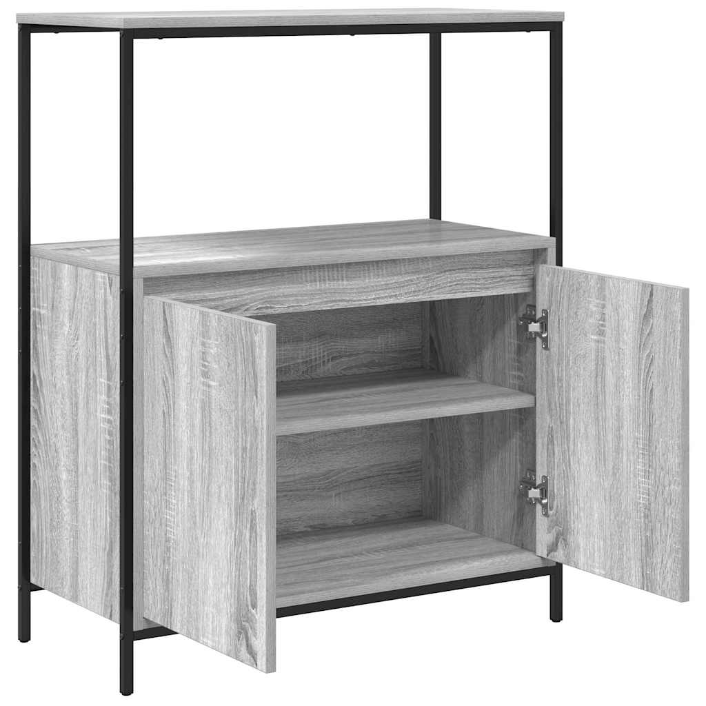 Ντουλάπι μπάνιου με ράφια Γκρι Sonoma 76,5x35x95 εκ.