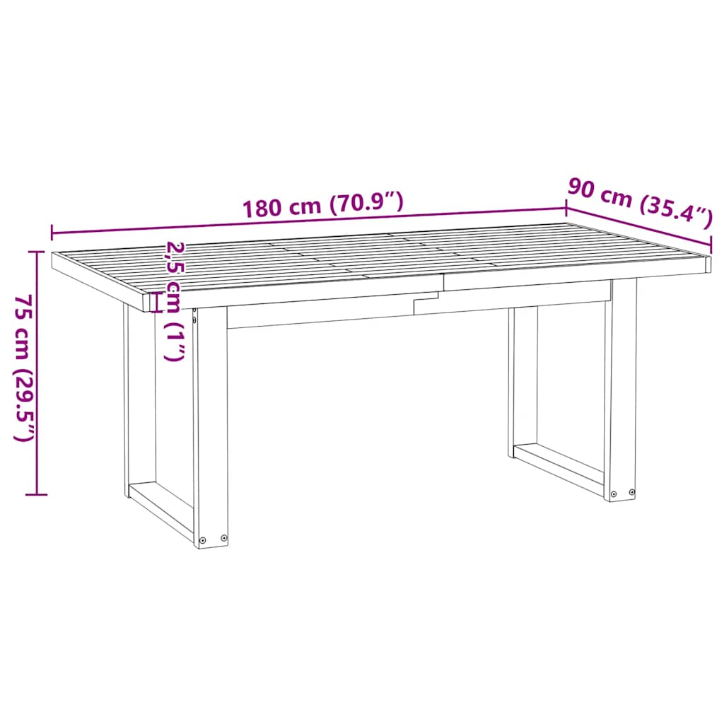 Τραπεζαρία "NOAIN" Πόδια σε σχήμα U 180x90x75 cm