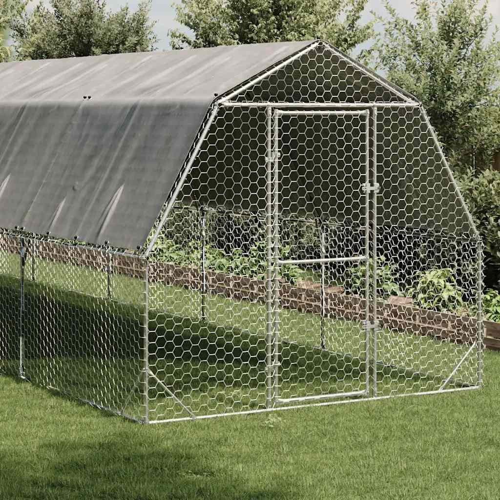 Τρέξιμο για κοτόπουλα με οροφή 2,5x10x2,25 μ. από Γαλβ. Χάλυβα