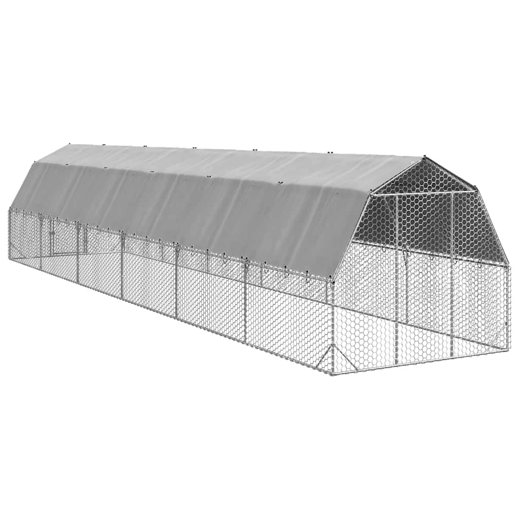 Τρέξιμο για κοτόπουλα με οροφή 2,5x12x2,25 μ. από Γαλβ. Χάλυβα