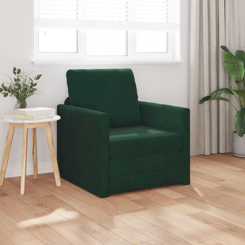 Κρεβάτι καναπές Σκούρο Πράσινο 74 x 77 x 81 εκ. Βελούδο