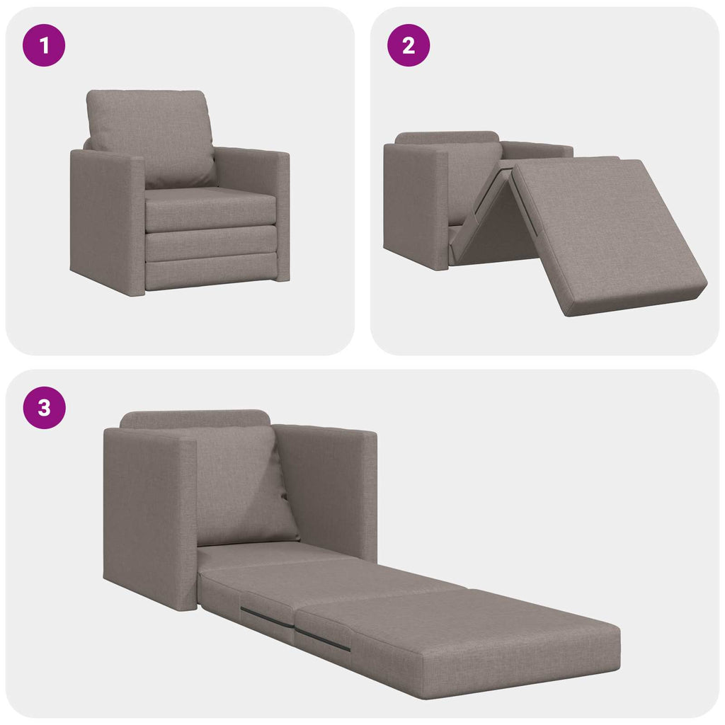 Κρεβάτι καναπές Taupe 74 x 77 x 81 εκ. ύφασμα