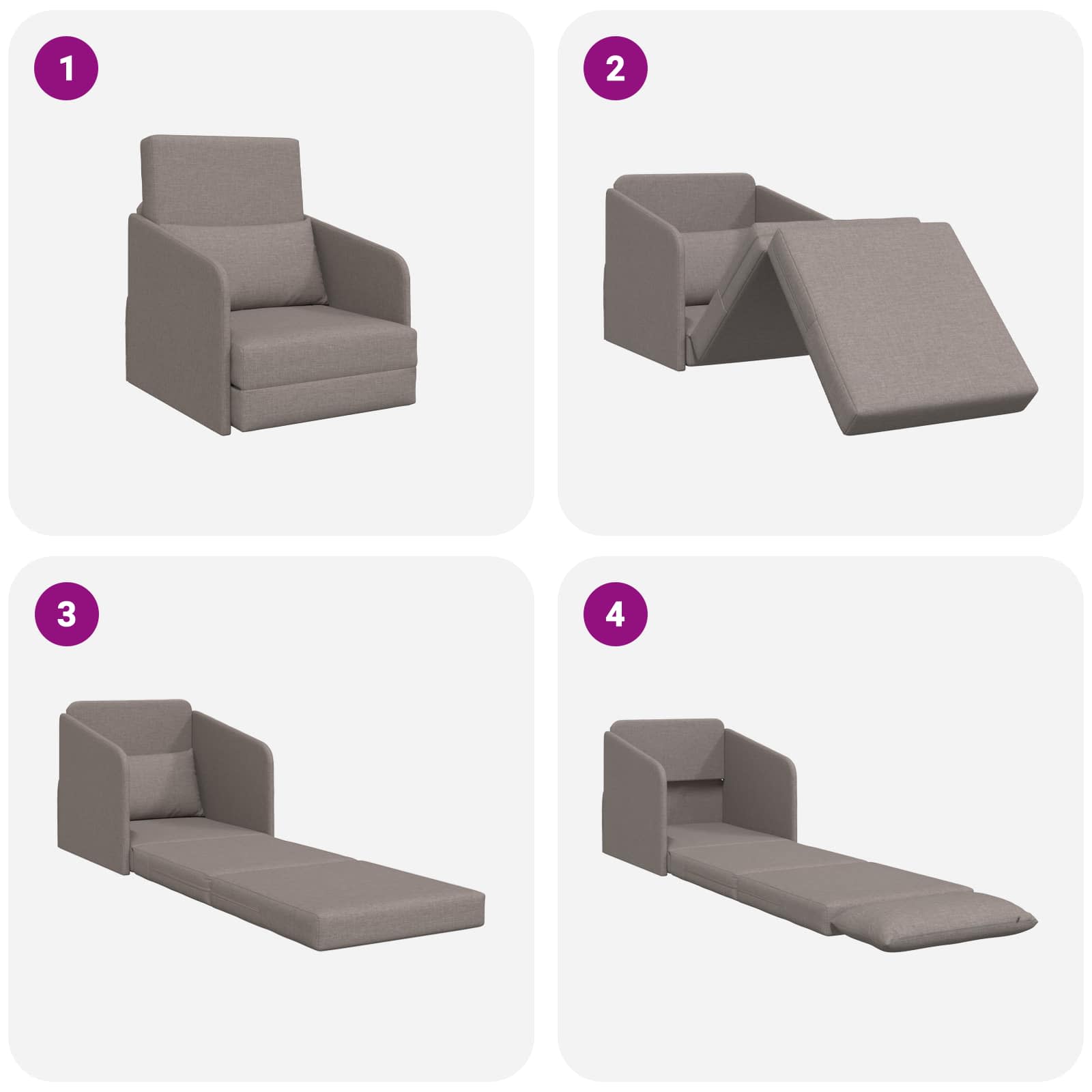 Κρεβάτι καναπές Taupe 65 x 80 x 83 εκ. ύφασμα