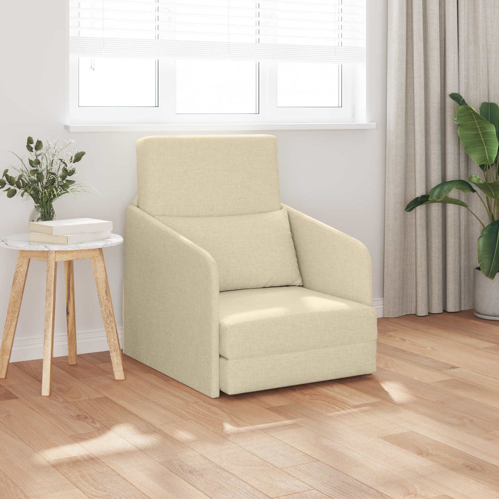 Κρεβάτι καναπές Κρεμ 65 x 80 x 83 εκ. ύφασμα