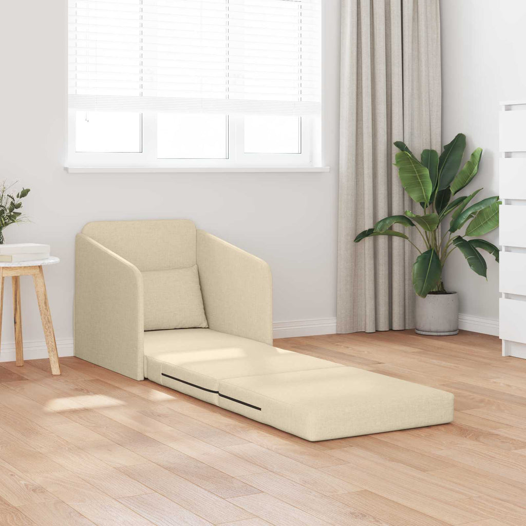 Κρεβάτι καναπές Κρεμ 65 x 80 x 83 εκ. ύφασμα