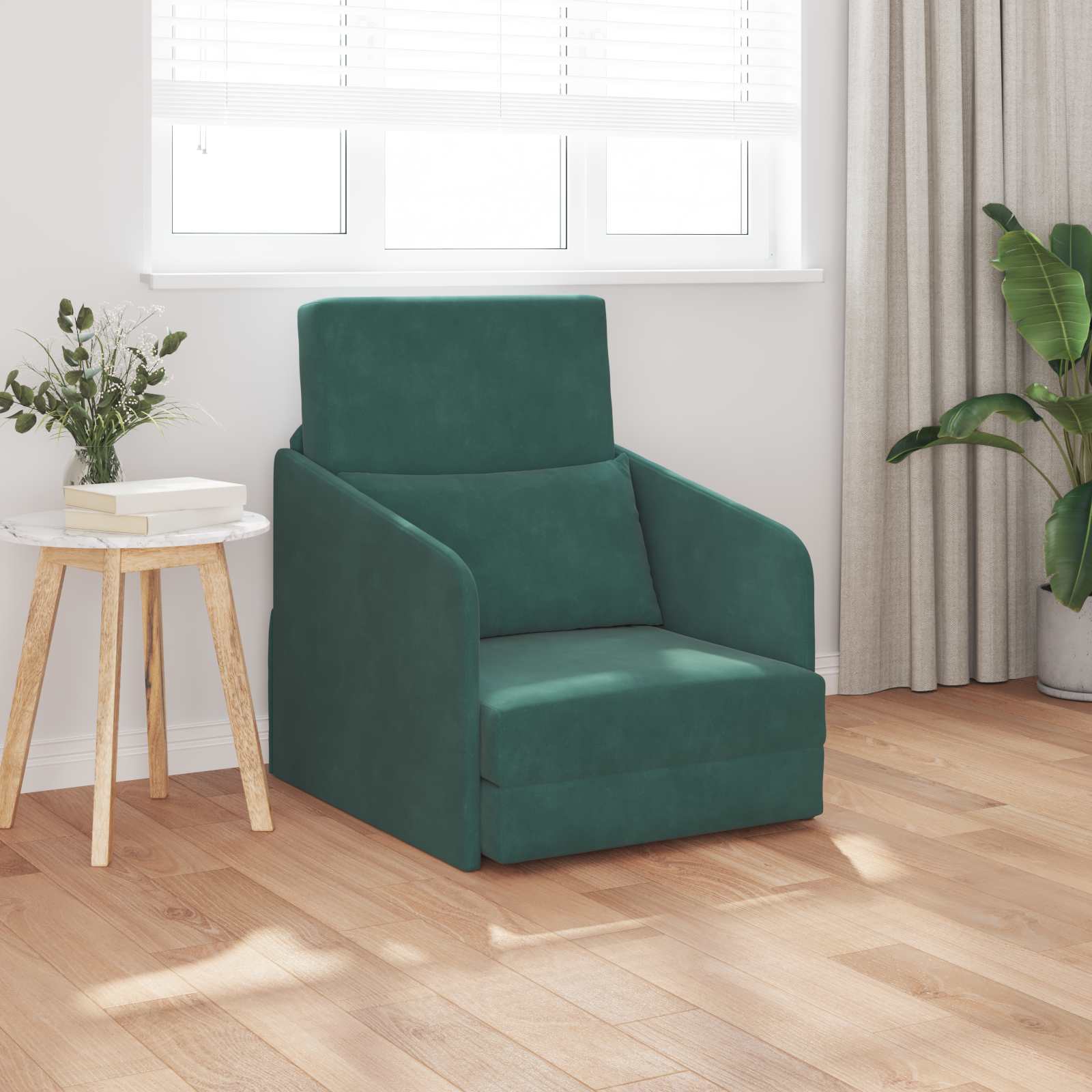 Κρεβάτι καναπές Σκούρο Πράσινο 65 x 80 x 83 εκ. Βελούδο