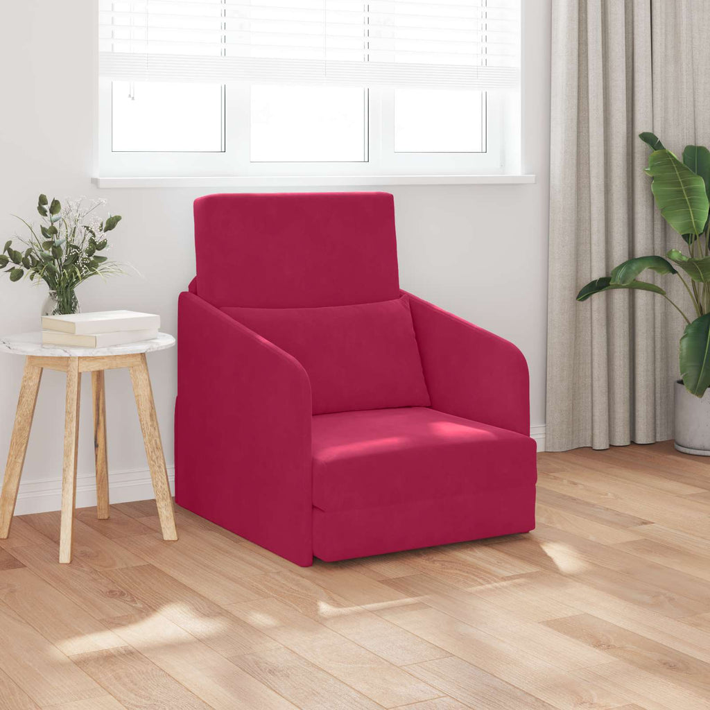 Κρεβάτι καναπές Κόκκινο 65 x 80 x 83 εκ. Βελούδο