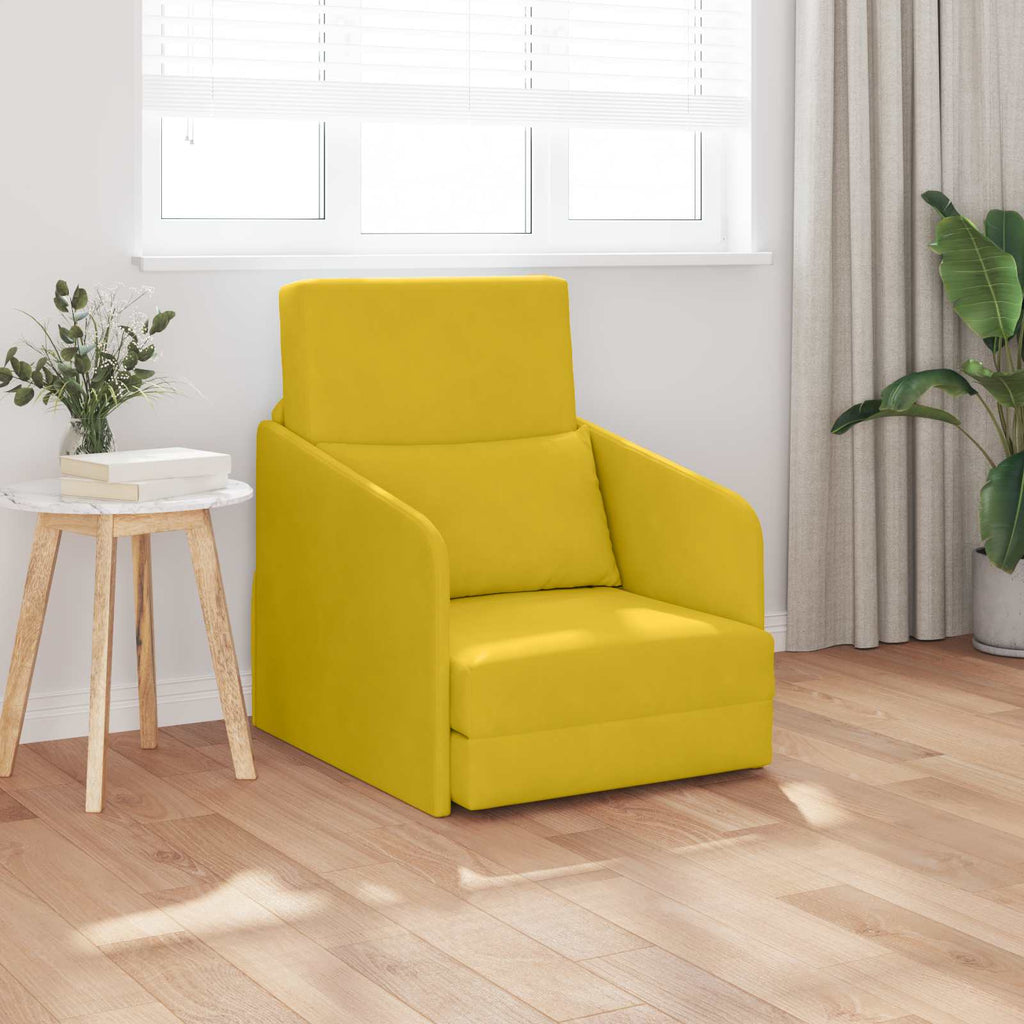 Κρεβάτι καναπές Κίτρινο 65 x 80 x 83 εκ. Βελούδο