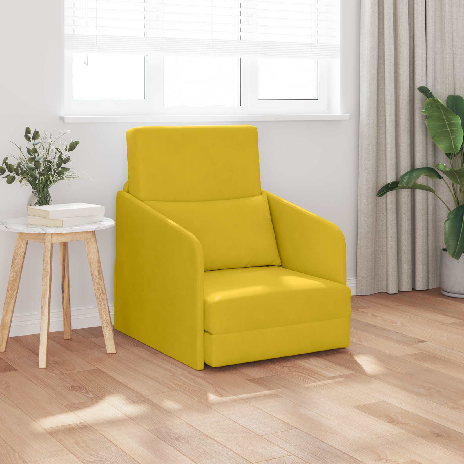 Κρεβάτι καναπές Κίτρινο 65 x 80 x 83 εκ. Βελούδο