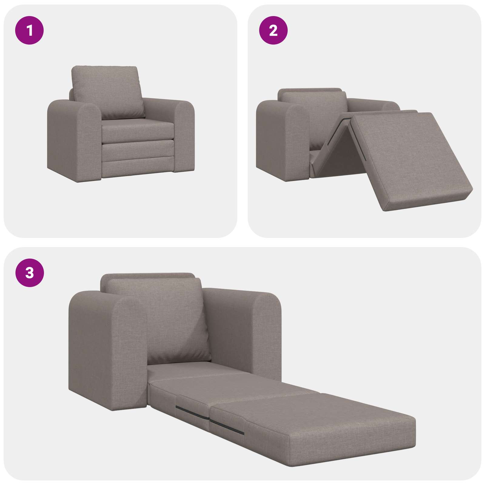 Κρεβάτι καναπές Taupe 98 x 71 x 83 εκ. ύφασμα