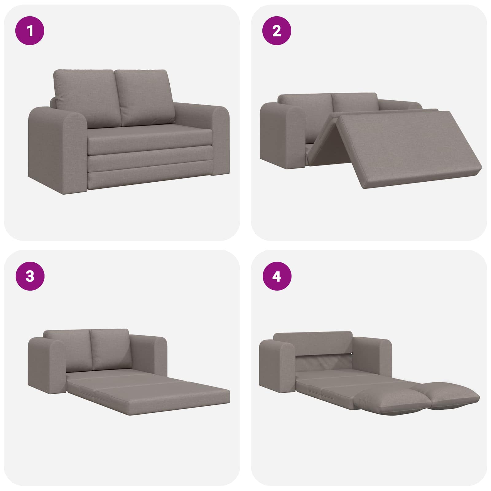 Κρεβάτι καναπές Taupe 148 x 71 x 83 εκ. ύφασμα