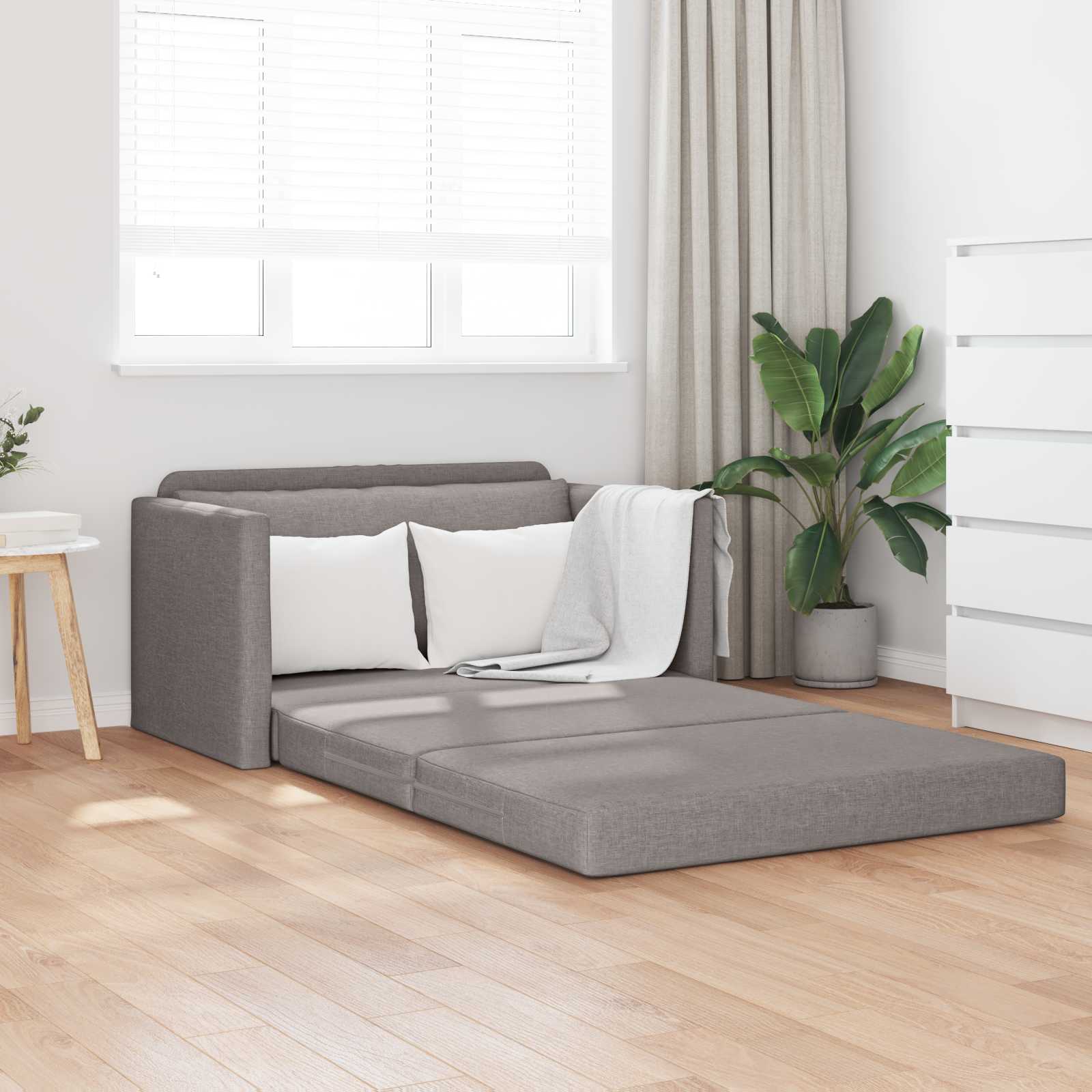Κρεβάτι καναπές Taupe 124 x 71 x 78 εκ ύφασμα
