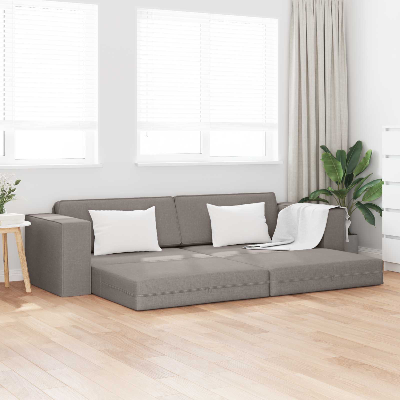 Κρεβάτι καναπές Taupe 245 x 78 x 77 εκ. ύφασμα