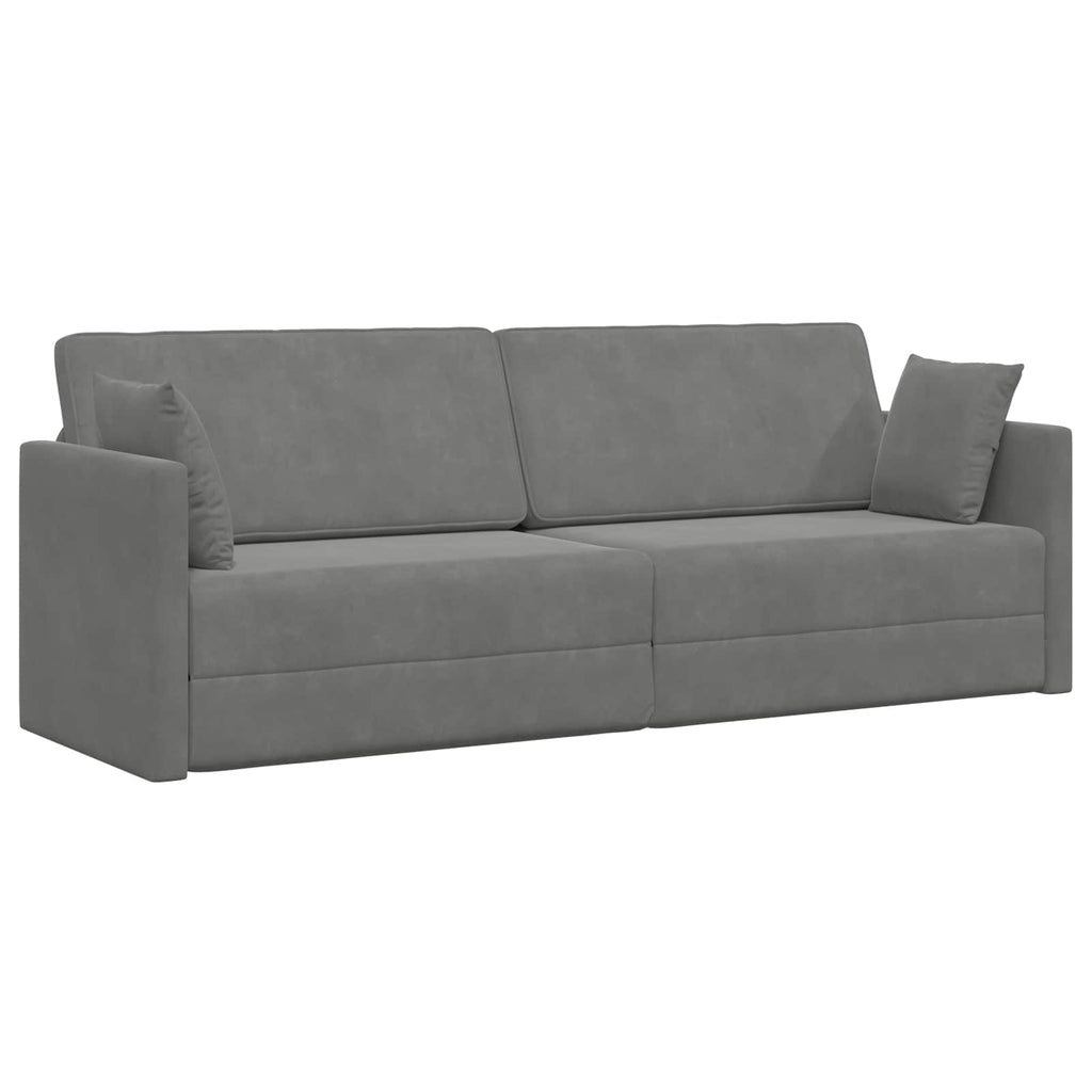 Καναπές-κρεβάτι δαπέδου Σκούρο Γκρι 213 x 70 x 77 εκ Βελούδο