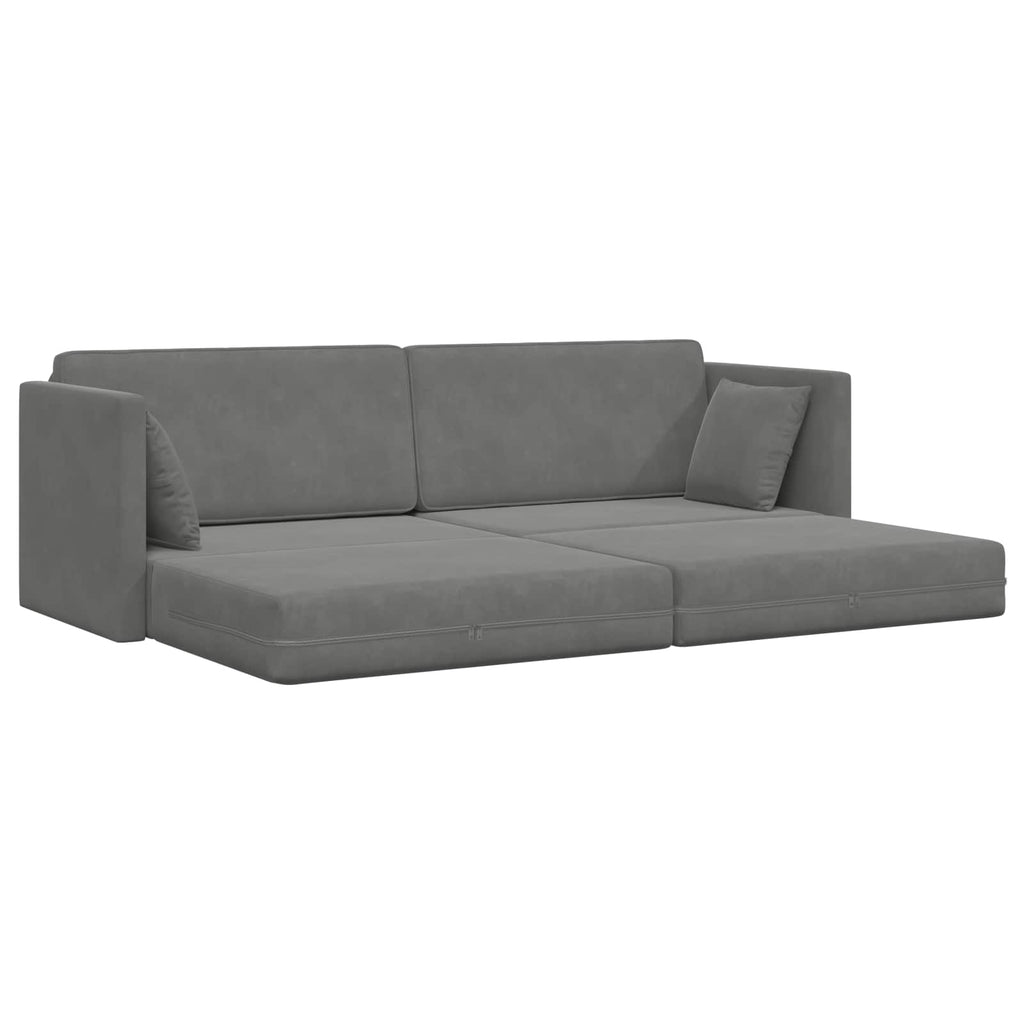 Καναπές-κρεβάτι δαπέδου Σκούρο Γκρι 213 x 70 x 77 εκ Βελούδο