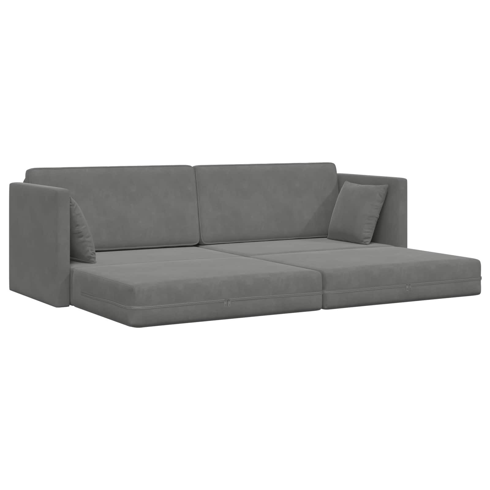 Καναπές-κρεβάτι δαπέδου Σκούρο Γκρι 213 x 70 x 77 εκ Βελούδο