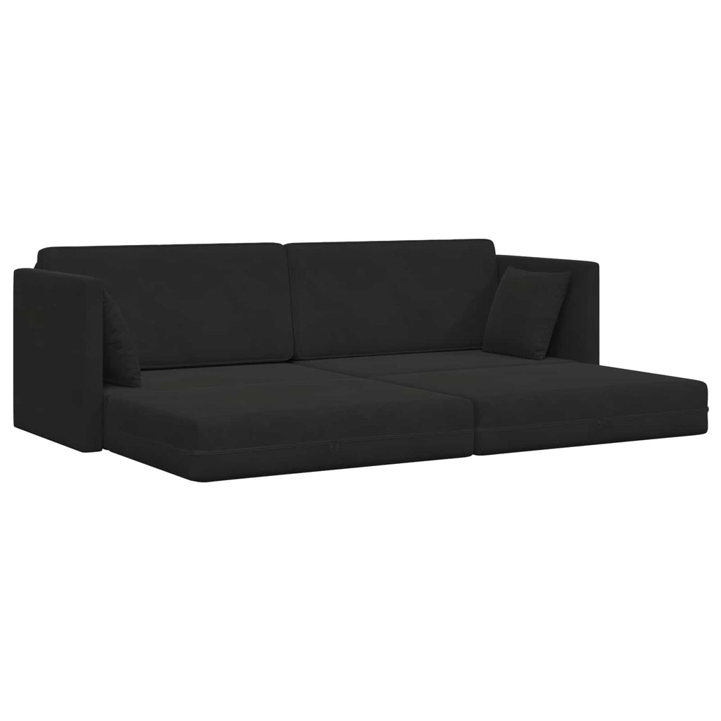 Καναπές-κρεβάτι δαπέδου Μαύρο 213 x 70 x 77 εκ Βελούδο
