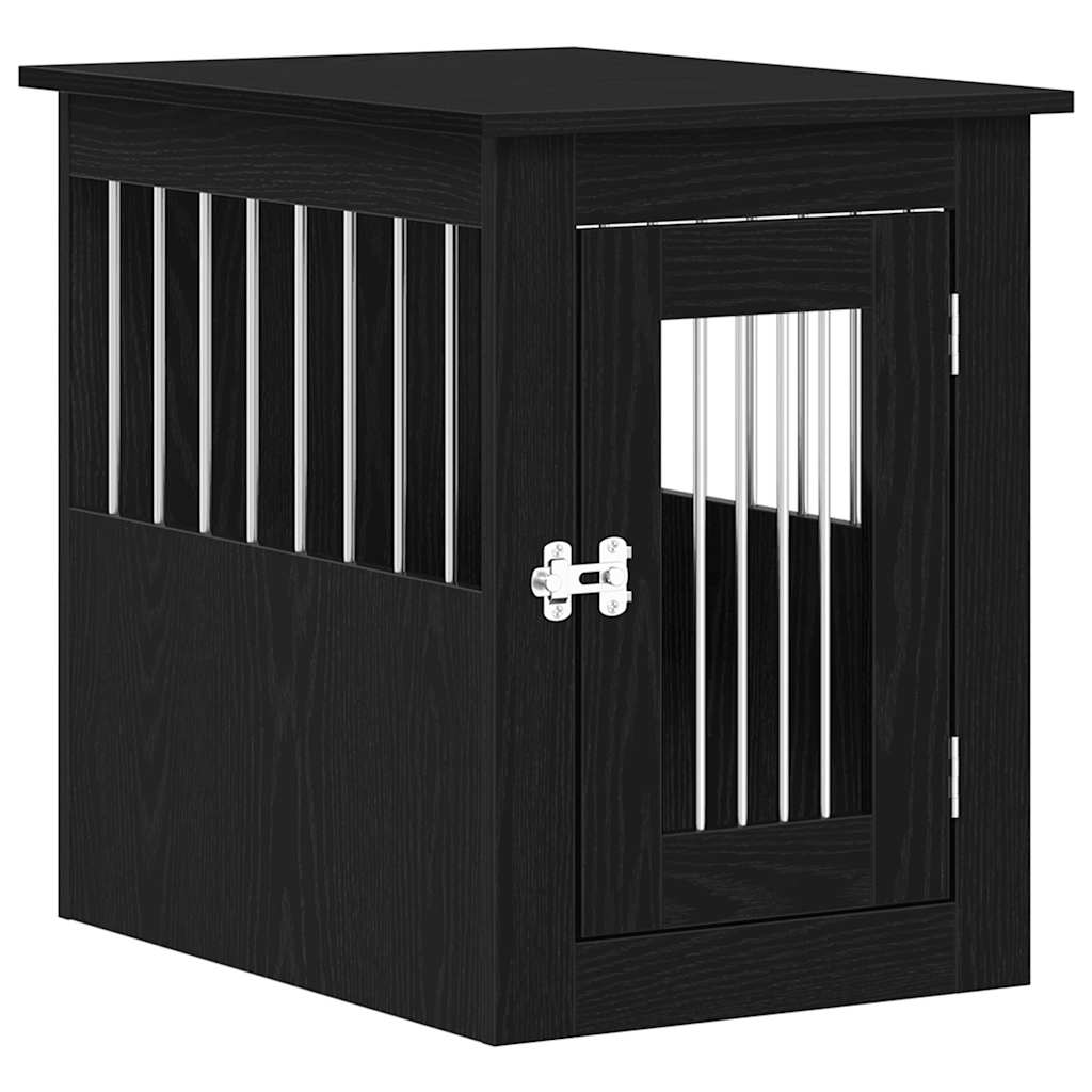 Έπιπλα Κλουβιού για Σκύλους Μαύρο Δρυς 45 x 62 x 59 εκ. από Τεχνητό Ξύλο