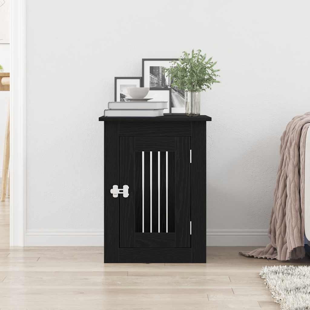 Έπιπλα Κλουβιού για Σκύλους Μαύρο Δρυς 45 x 62 x 59 εκ. από Τεχνητό Ξύλο